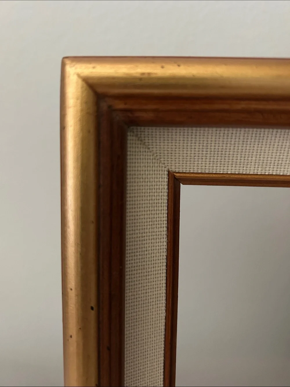 Vintage Gold and Cream Wall Mirror Frame with Copper Accents
